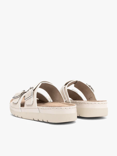 Cremefarbene Flip-Flops mit zwei Riemen