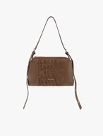 Hellbraune Handtasche mit Krokodilleder-Optik