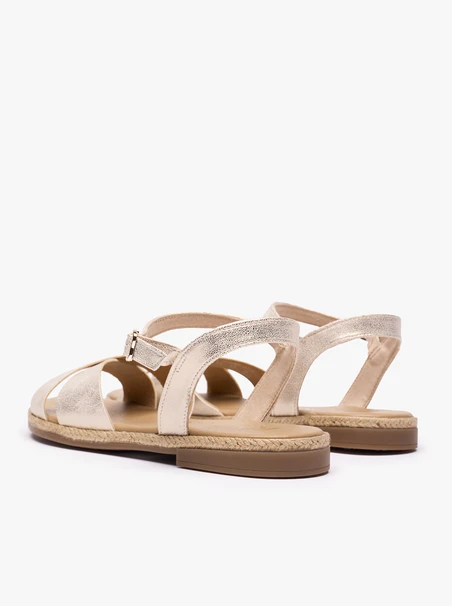 Flache Sandalen aus Platin