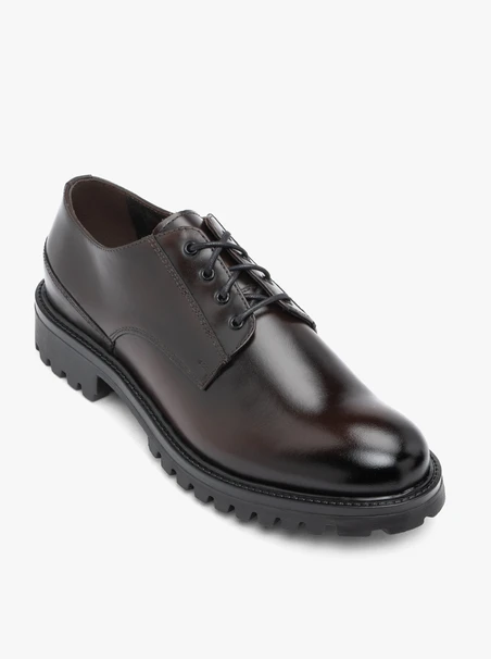Dunkelbraune Lederhalbschuhe