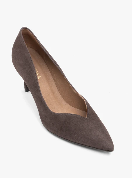 Stiletto-Pumps aus dunkelbraunem Velours