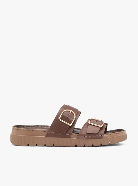 Braune Flip-Flops mit zwei Riemen