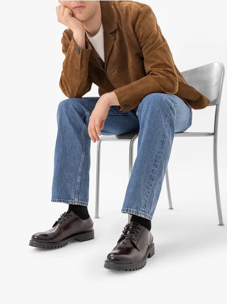 Dunkelbraune Lederhalbschuhe