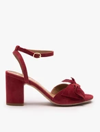 Kastanienbraune Schleifen-Sandalen