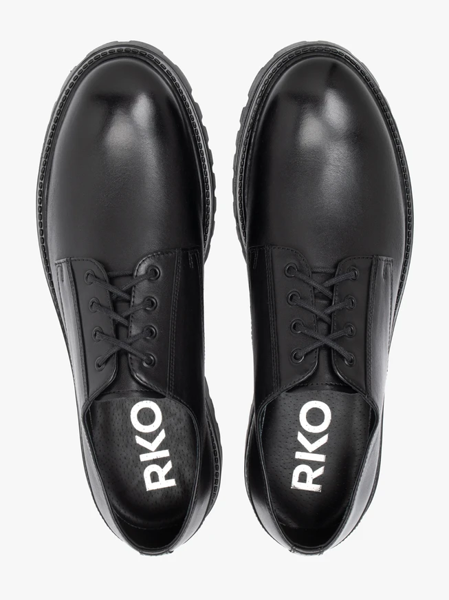 Schwarze Lederhalbschuhe