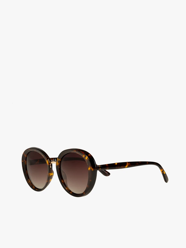 Runde Sonnenbrille mit Leopardenmusterrahmen