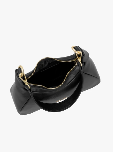 Handtasche aus schwarzem Vollnarbenleder