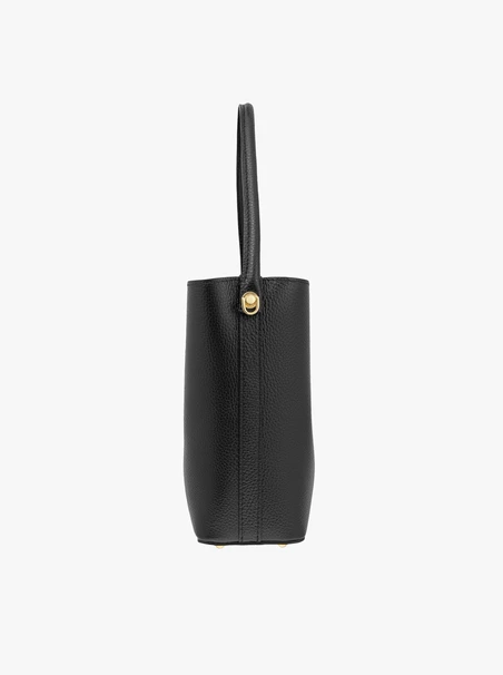Schwarze elegante Handtasche aus Vollnarbenleder