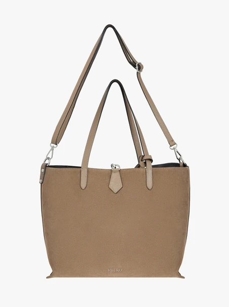 Beige große A4 Handtasche