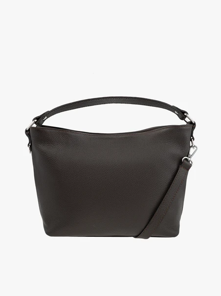 Handtasche aus dunkelbraunem Vollnarbenleder