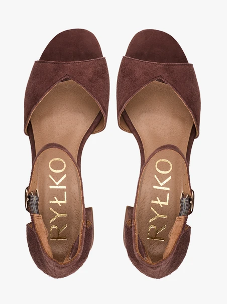 Dunkelbraune Stiletto-Sandalen