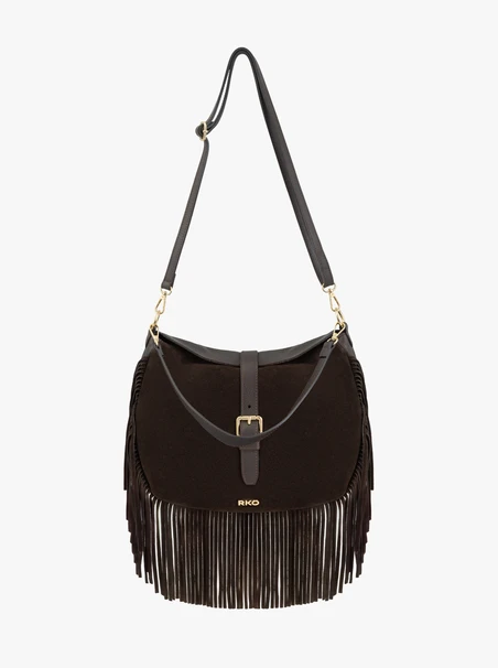 Braune Handtasche mit Fransen