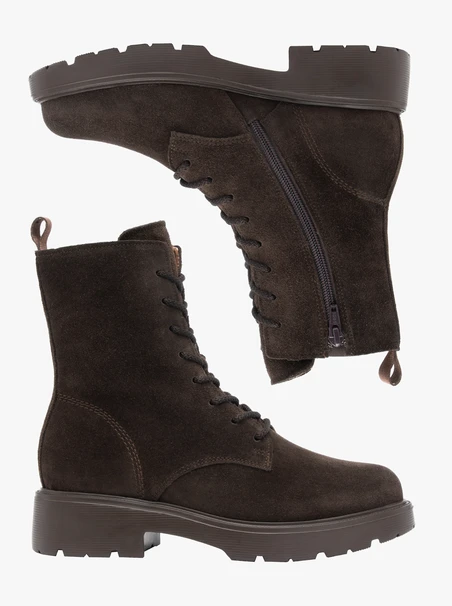 Dunkelbraune Velourslederstiefel