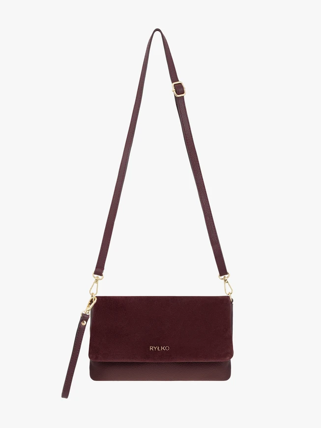 <p>Kleine burgunderrote Handtasche</p>