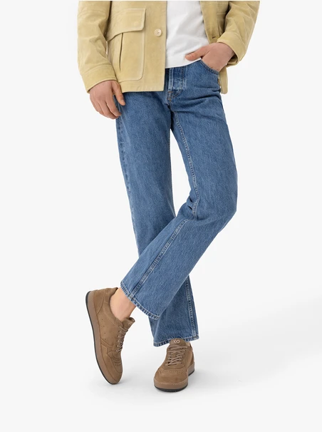 Beige Sporthalbschuhe