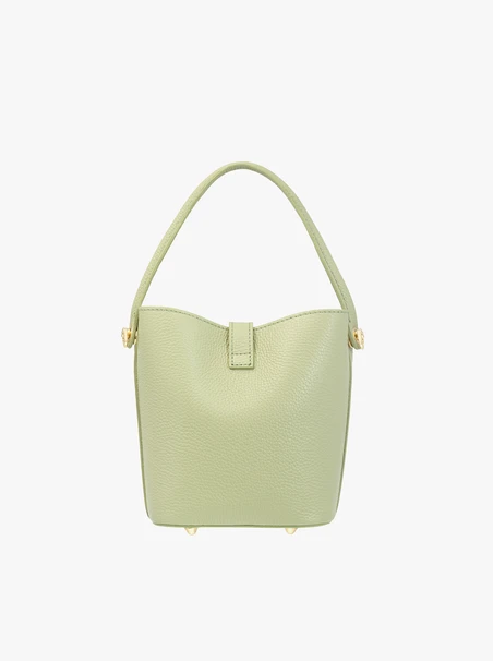 Hellgrüne kleine Lederhandtasche