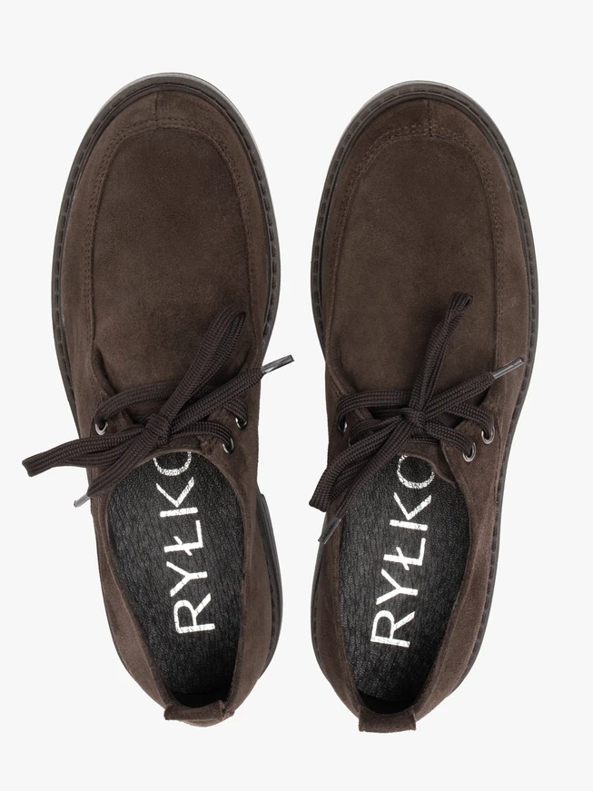 Dunkelbraune Velourshalbschuhe