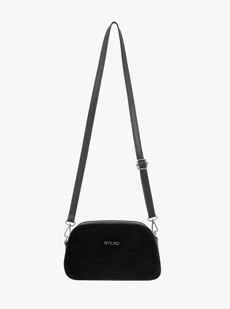 Handtasche aus schwarzem Leder und Velours