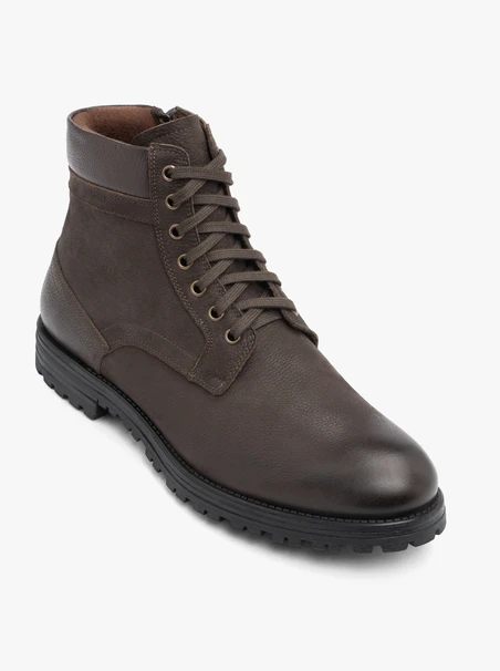 Dunkelbraune Lederstiefel