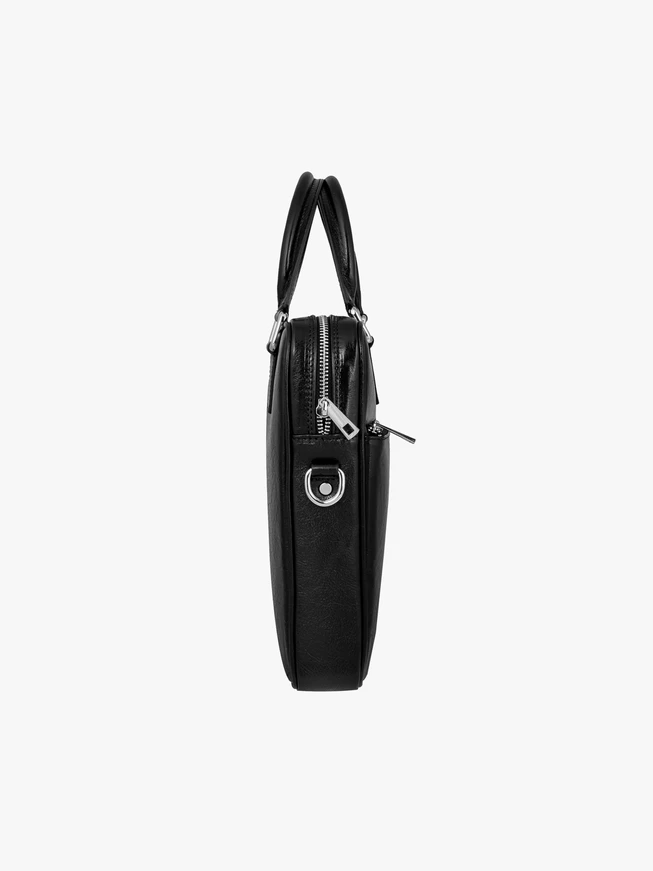 Schwarze A4-Aktenkoffer-Tasche aus Leder