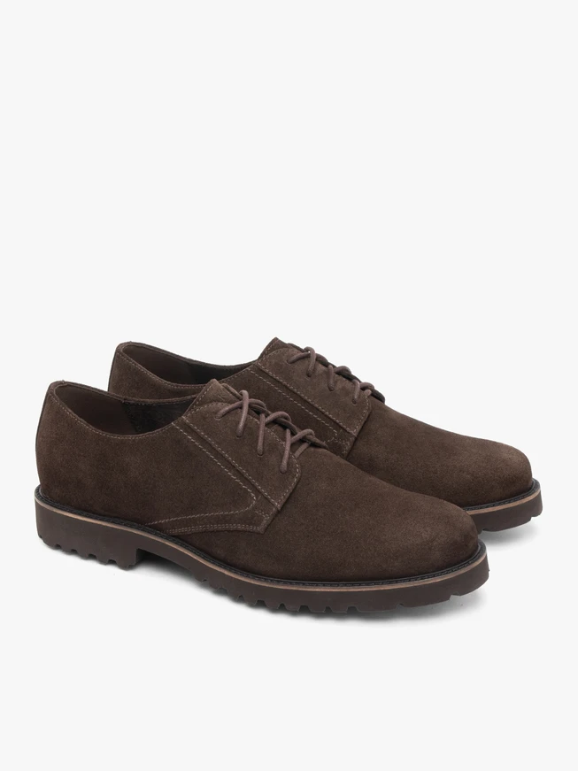 Dunkelbraune Velourshalbschuhe