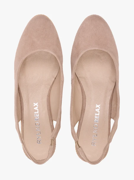 Beige Espadrilles auf Plattformen