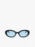 Ovale Sonnenbrille mit blauen Gläsern