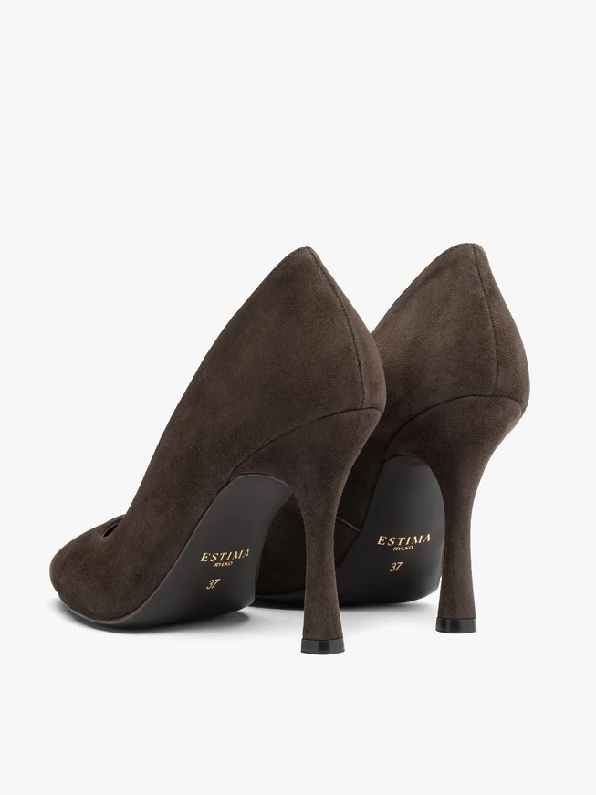 Dunkelbraune Pumps aus Veloursleder