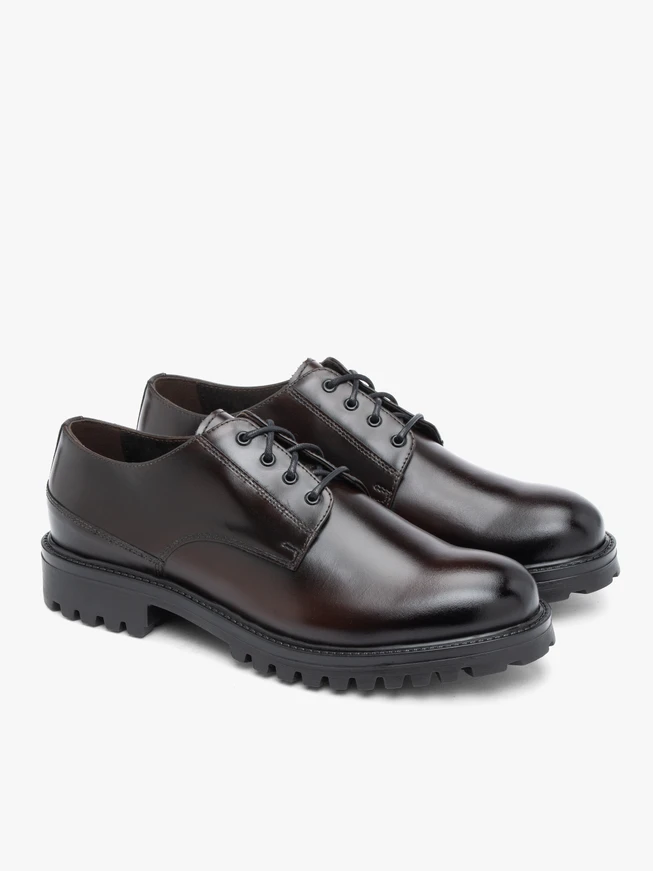 Dunkelbraune Lederhalbschuhe