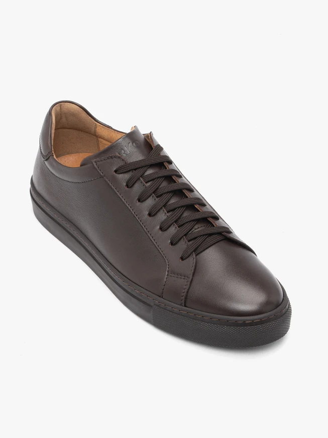Dunkelbraune Lederhalbschuhe