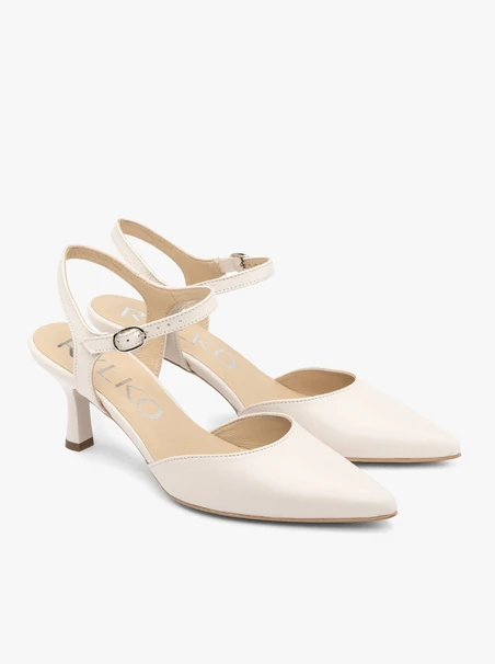 Cremefarbene Hochzeits-Slingback-Pumps