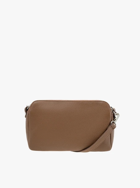 Hellbraune kleine Handtasche mit Krokodilledermuster