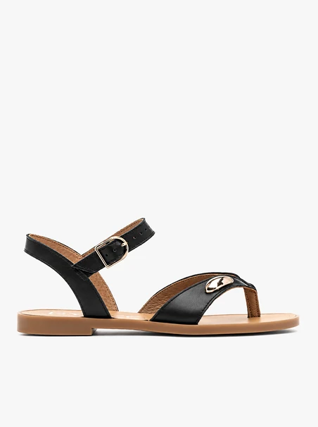 Schwarze Flip Flops mit Verzierung