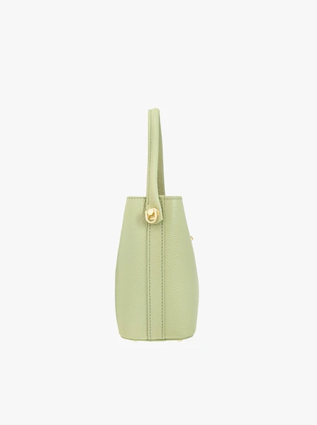 Hellgrüne kleine Lederhandtasche