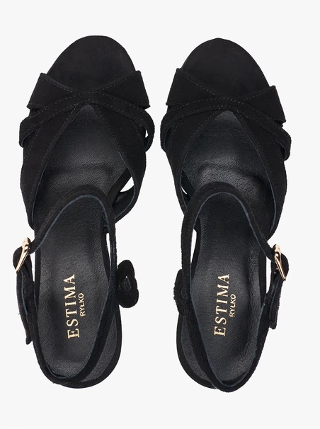 Schwarze Stiletto-Sandalen