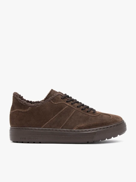 Dunkelbraune, gefütterte Halbschuhe