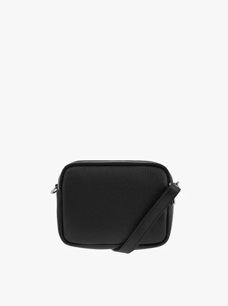 Handtasche aus schwarzem Leder und Velours