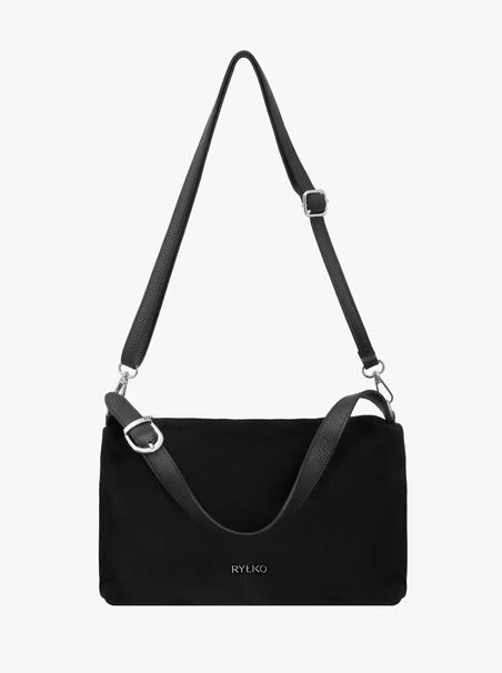 Schwarze mittelgroße Handtasche