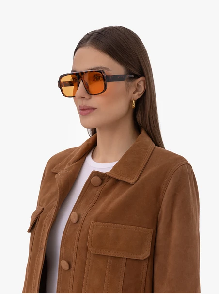Unisex-Pantherbrille mit gelben Gläsern