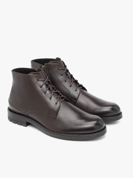 Dunkelbraune Vollnarbenlederstiefel