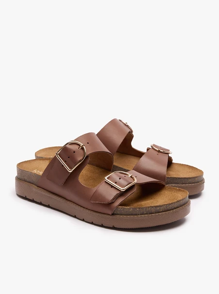Braune Flip-Flops mit zwei Riemen