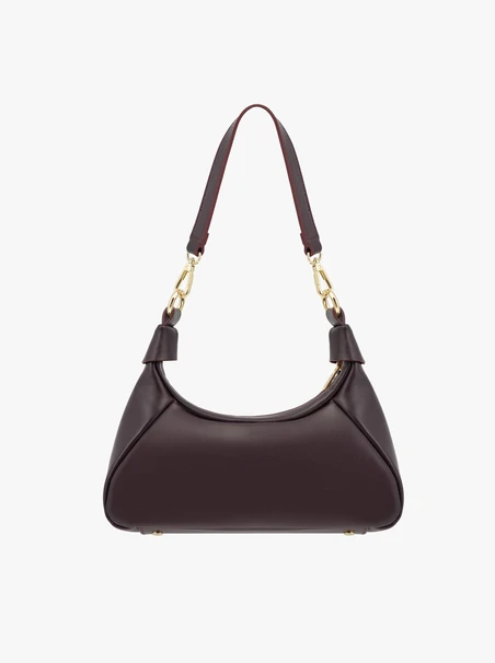Kastanienbraune Handtasche aus Vollnarbenleder