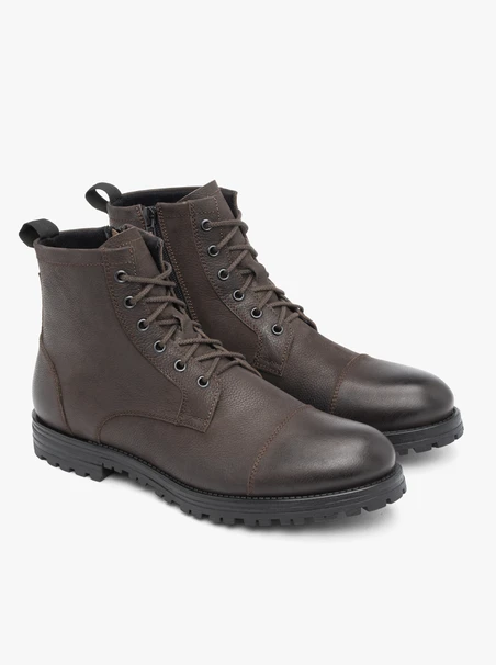 Dunkelbraune Vollnarbenlederstiefel