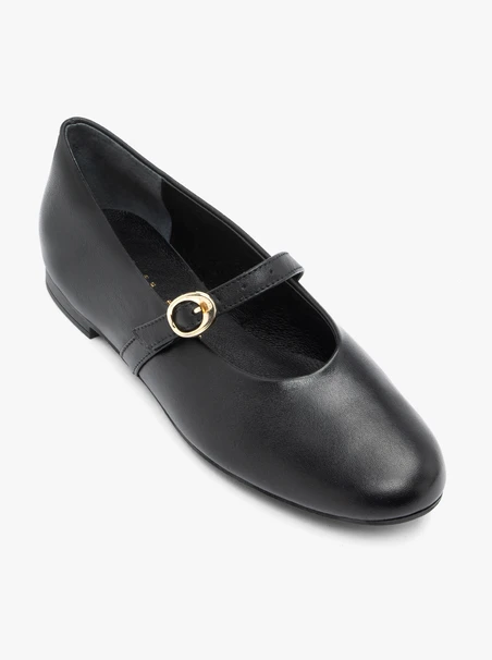 Schwarze Riemchen-Ballerinas