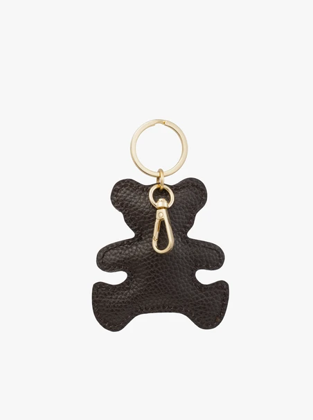 Teddybär Schlüsselanhänger aus braunem Leder