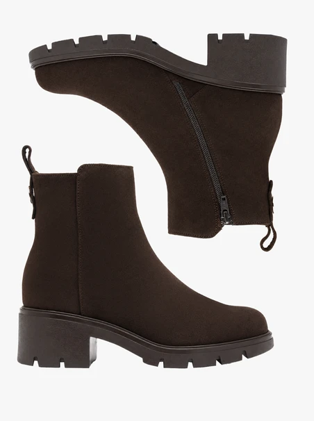 Dunkelbraune Velourslederstiefel