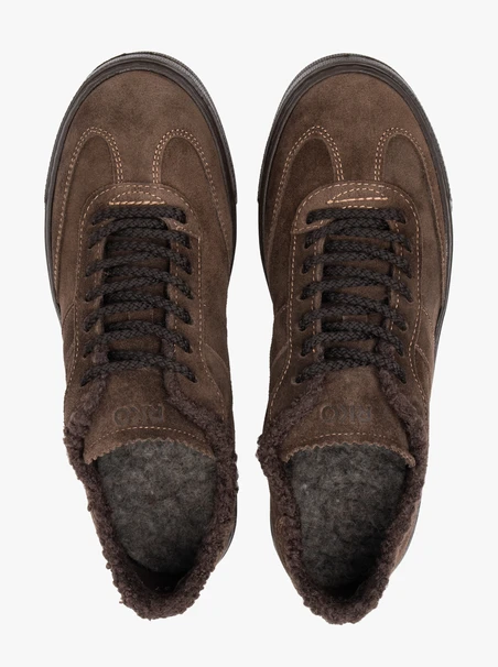 Dunkelbraune, gefütterte Halbschuhe