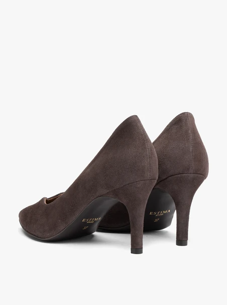 Stiletto-Pumps aus dunkelbraunem Velours