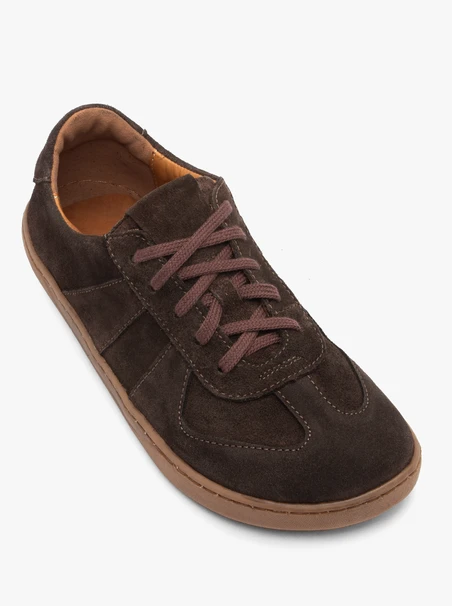 Halbschuhe aus braunem Veloursleder