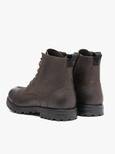 Dunkelbraune Vollnarbenlederstiefel
